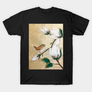 Minhwa: A Wren on the Magnolia(Korean traditional/folk art) T-Shirt